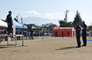 防災訓練開会式の様子