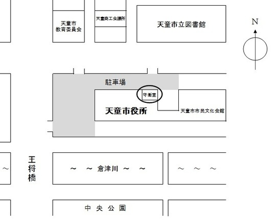 提出場所守衛室の地図